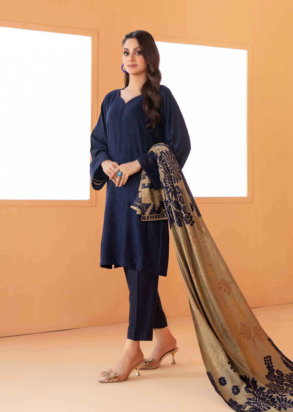 MHZ-3725 - Unstitched - Mahzala Jacquard Suit by Tawakkal 2025 - Memsaab Online