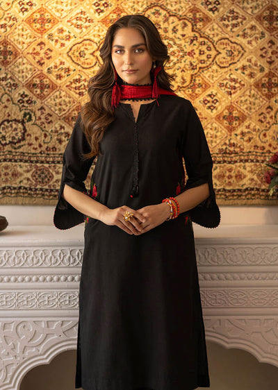 F-147- Black - Readymade - Basics by Khuda Baksh Creations 2024 - Memsaab Online