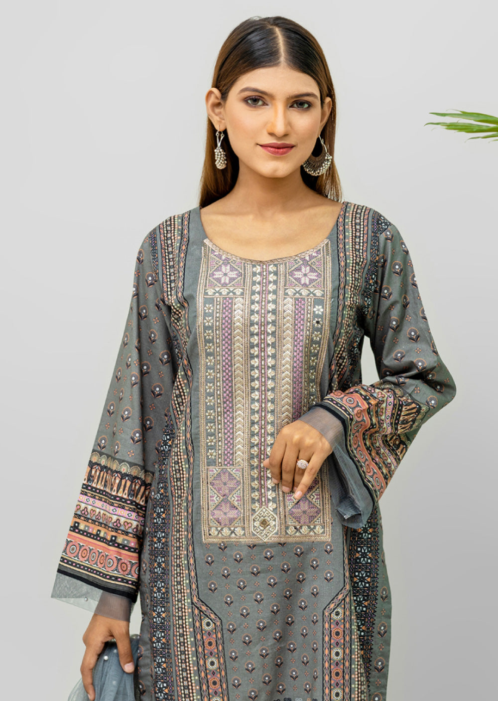 RMJ-01 - Readymade - Rangz Printed Lawn Suit 2025 - Memsaab Online