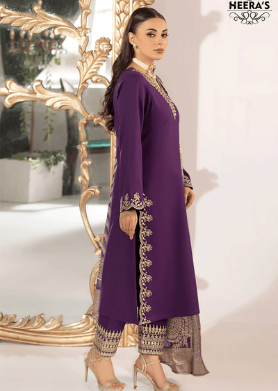 HSS-160 - Readymade - Khaddar Majesty Embroidered Heeras Suit - Memsaab Online