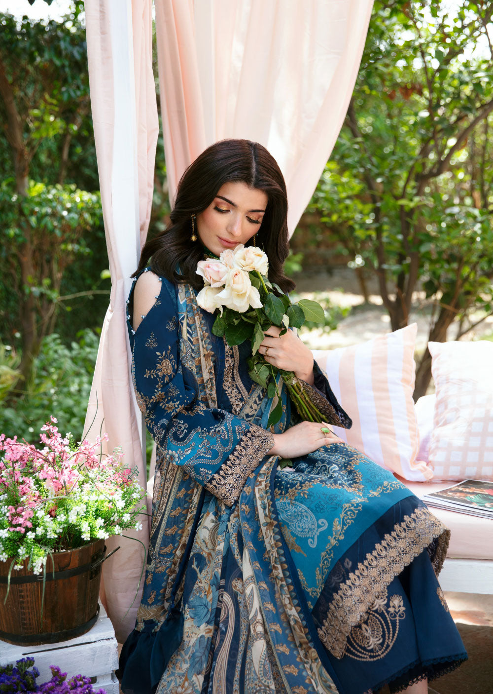 GLL-24V-01 - SYLVIYA - Unstitched - The Summer Glow Lawn Collection 2024 - Memsaab Online