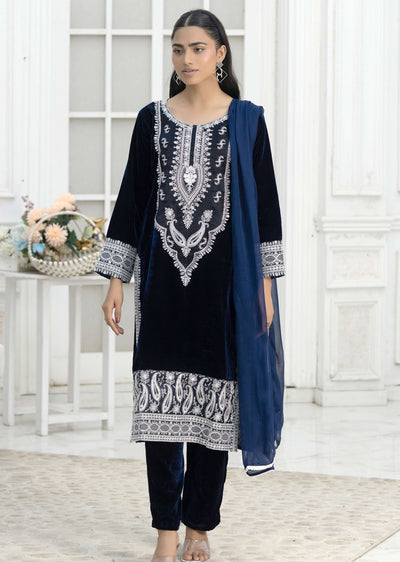 RGZ7110 Readymade - Luxury winter Velvet Suit 2025 - Memsaab Online