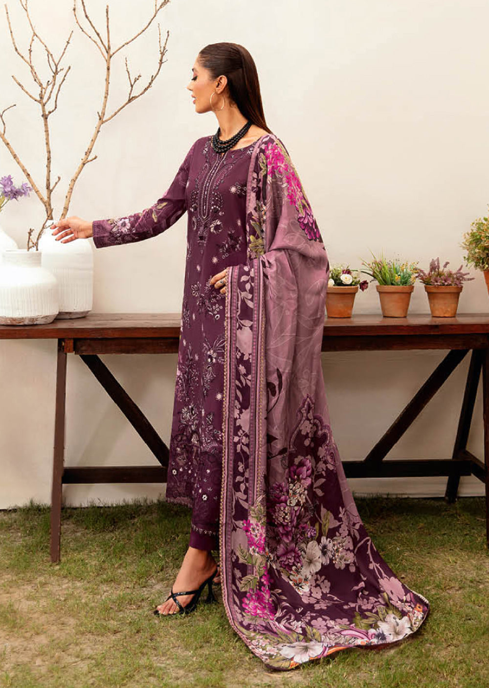 RMSHD-01 - Unstitched - Ramsha Mashaal Lawn Vol 12 - Memsaab Online