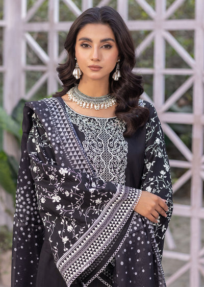 MDM-69 Black - Readymade - Embroidered Cotton Suit - Memsaab Online