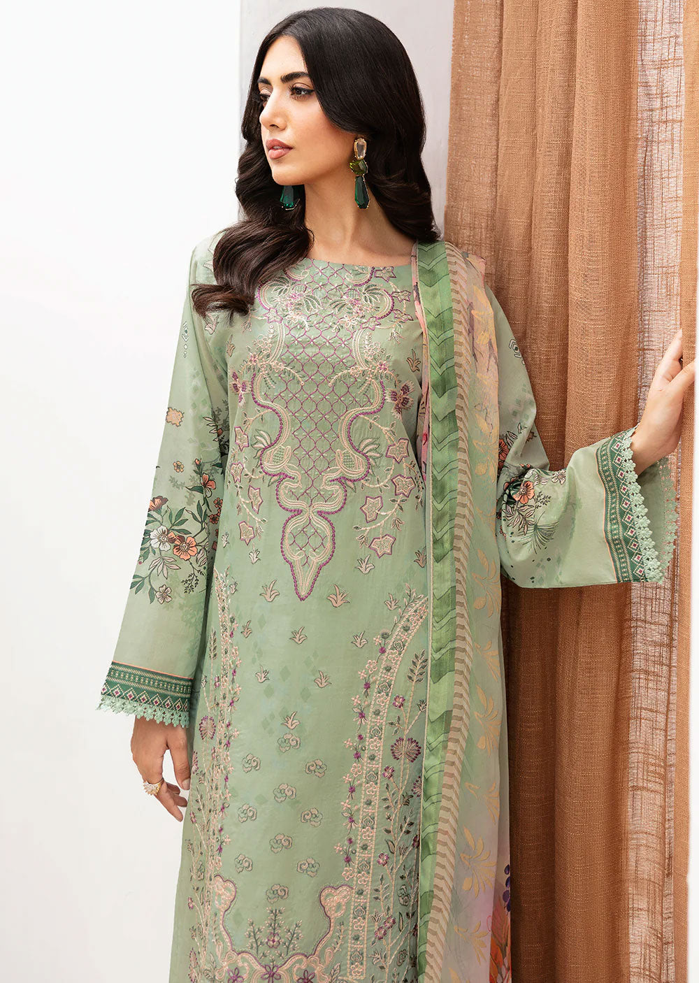 Z-1101 - Unstitched - Ramsha Mashaal Luxury Lawn Vol 11 2024 - Memsaab Online