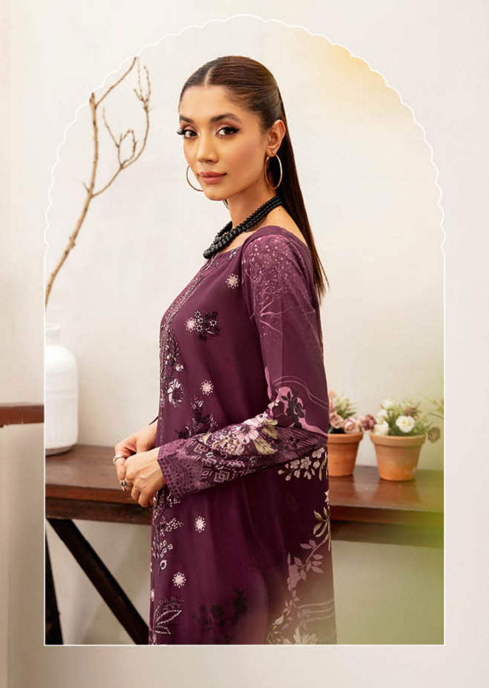 L-1201 - Unstitched - Ramsha Mashaal Luxury Lawn Vol 12 2024 - Memsaab Online