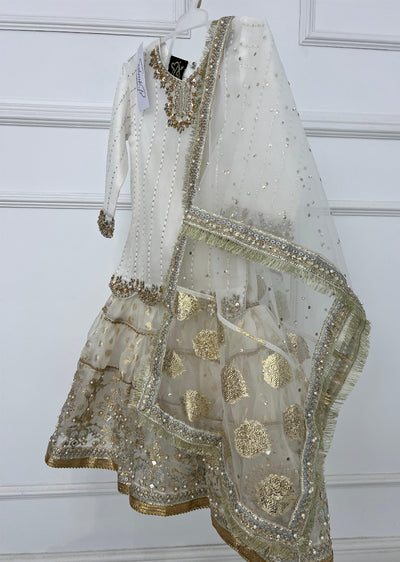 SRB1204 - Mallika - Off White Sehrish.B Designer - Memsaab Online