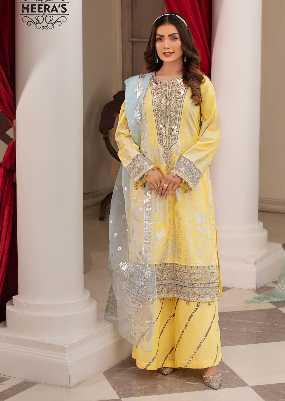 HSS-121 - Readymade Heeras Suit - Memsaab Online