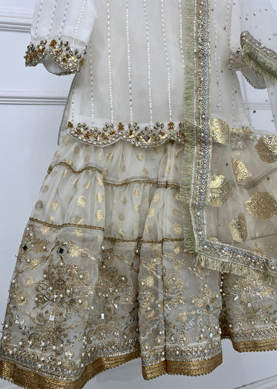 SRB1204 - Mallika - Off White Sehrish.B Designer - Memsaab Online