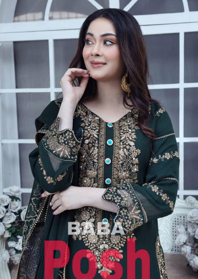 SHAZ9006 Chiffon Embroidered Suit 4 Colours - Memsaab Online