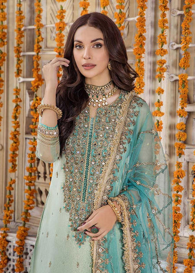 P-236 - Turquoise with Salwar - Readymade - Khuda Baksh Creations 2024 - Memsaab Online