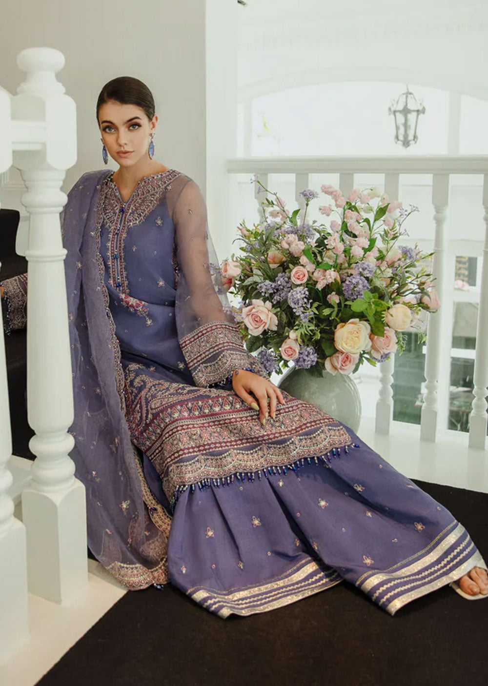 Rang e Sukhn - Meeral Readymade Organza Suit - Memsaab Online