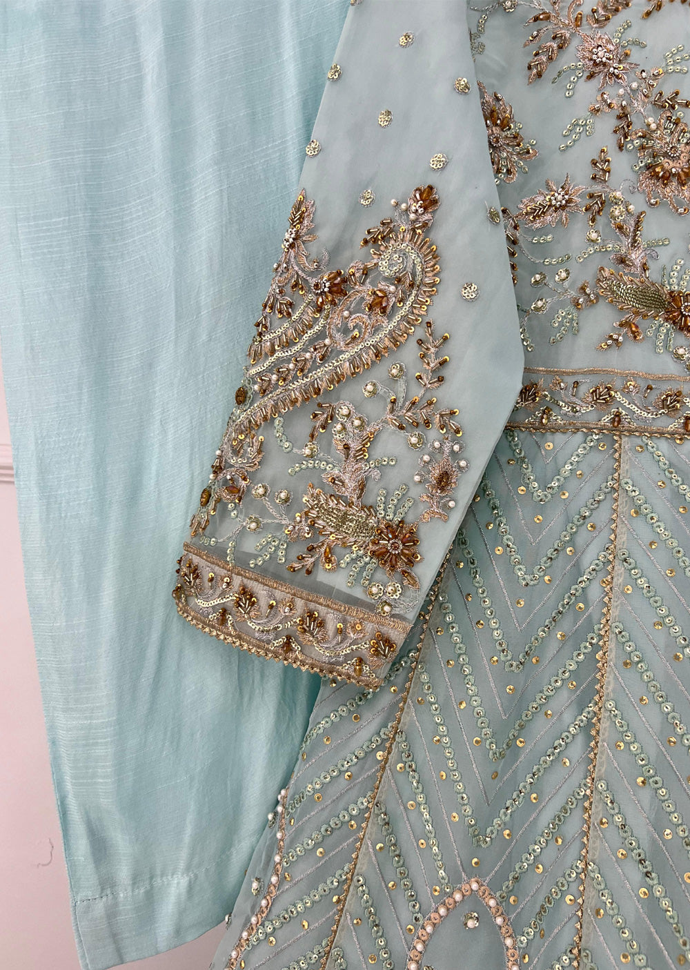 SRB1307 - Rana - Baby Blue Sehrish.B Designer Suit - Memsaab Online