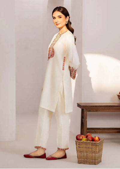 SBMT-01 - Zuruj White - Readymade - 2 Piece Sahiba by Mirza Suit 2025 - Memsaab Online