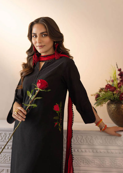 F-147- Black - Readymade - Basics by Khuda Baksh Creations 2024 - Memsaab Online