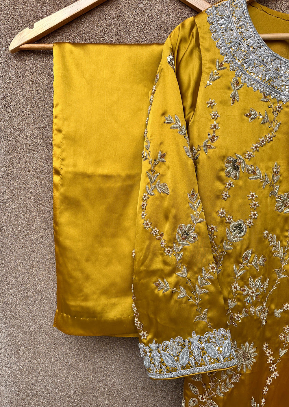 SRB1320 - Yellow - Readymade - Sehrish.B Designer - Memsaab Online