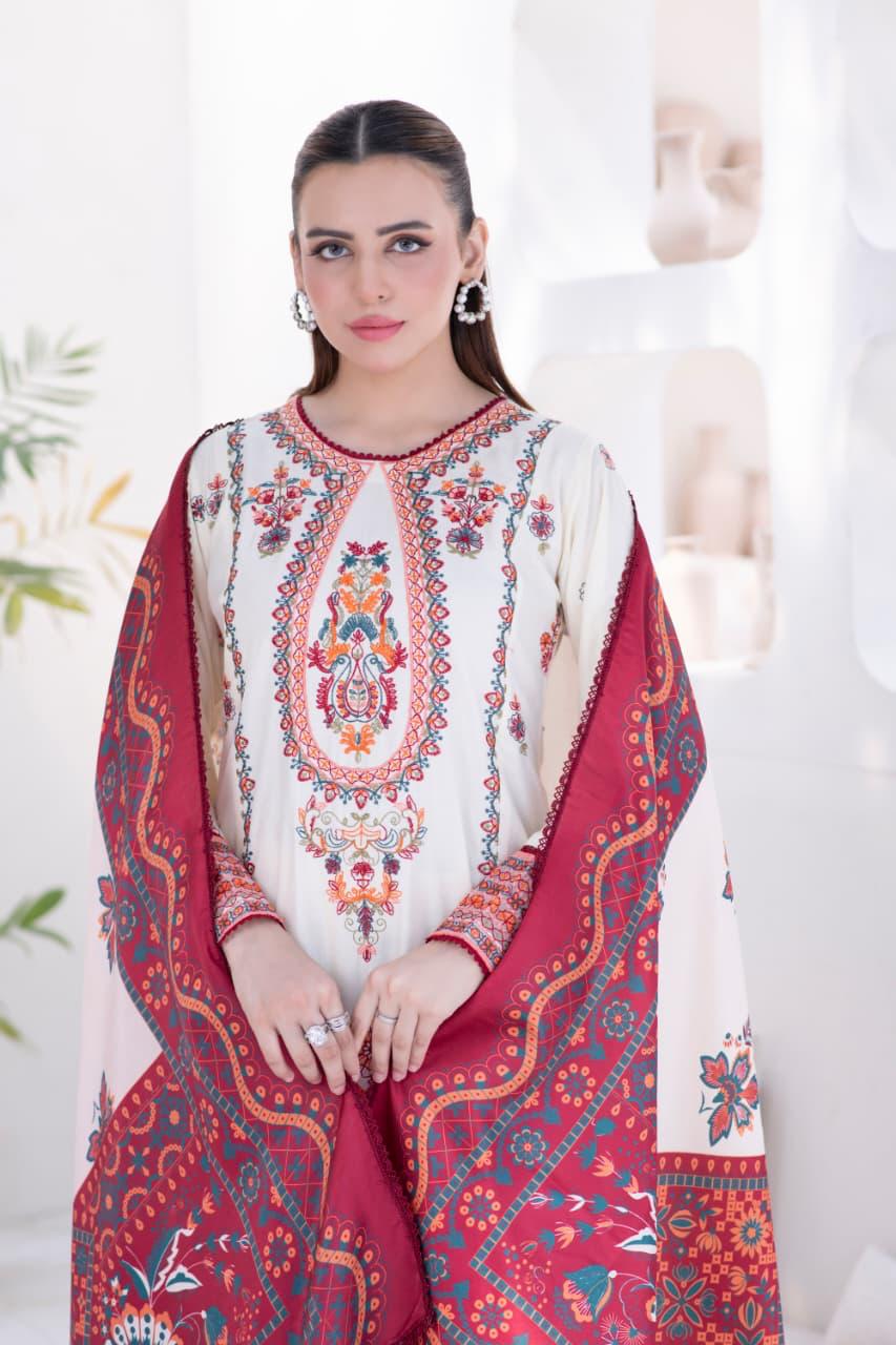 HRM19 - Readymade Memsaab Formal LINEN Suit 2025 - Memsaab Online