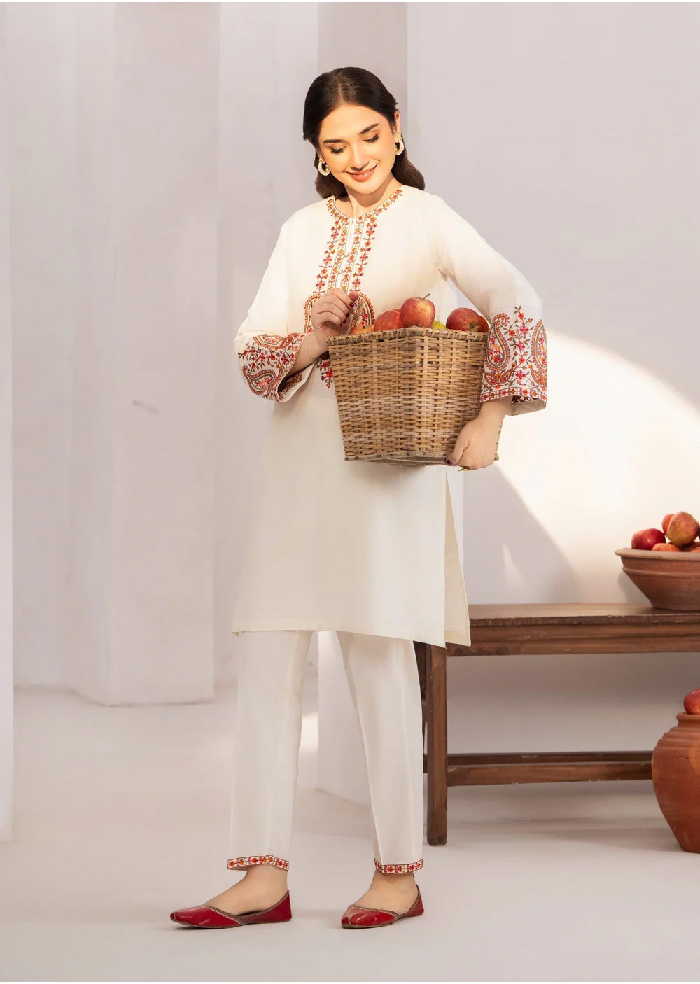 SBMT-01 - Zuruj White - Readymade - 2 Piece Sahiba by Mirza Suit 2025 - Memsaab Online