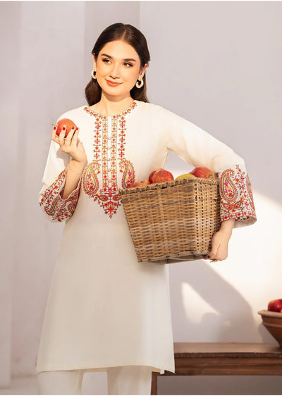 SBMT-01 - Zuruj White - Readymade - 2 Piece Sahiba by Mirza Suit 2025 - Memsaab Online