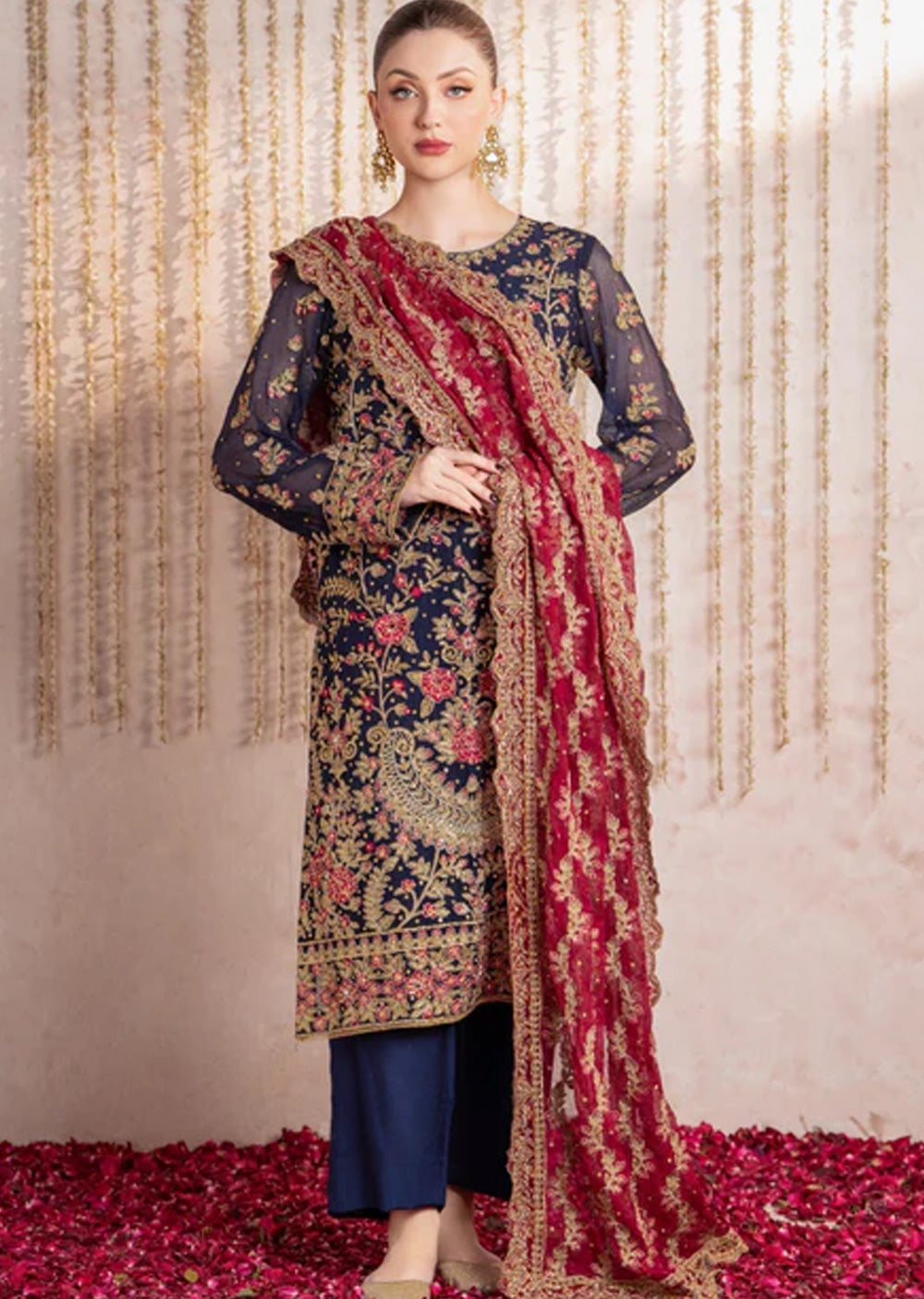 SFO8105-Mushk - Meeral Luxe - Readymade Organza Suit - Memsaab Online