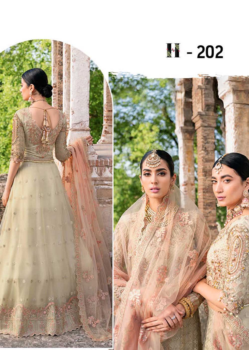 H-202 - Unstitched - Luxury Wedding Collection by Ramsha Vol 02 2023 - Memsaab Online