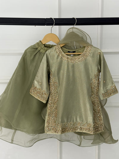 SRB1408 - Saiyaara - Sage Green Sehrish B Designer - Memsaab Online