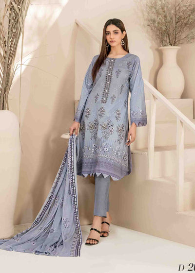 D-2033-R - Readymade - Faria Embroidered Lawn by Tawakkal 2024 - Memsaab Online