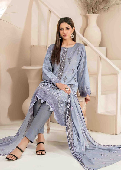D-2033-R - Readymade - Faria Embroidered Lawn by Tawakkal 2024 - Memsaab Online