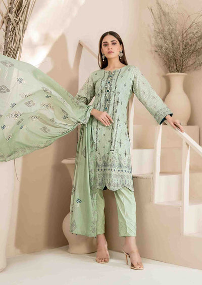 D-2034-R - Readymade - Faria Embroidered Lawn by Tawakkal 2024 - Memsaab Online