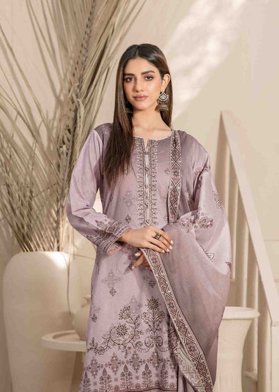 D-2035-R - Readymade - Faria Embroidered Lawn by Tawakkal 2024 - Memsaab Online