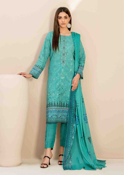 D-2037-R - Readymade - Faria Embroidered Lawn by Tawakkal 2024 - Memsaab Online