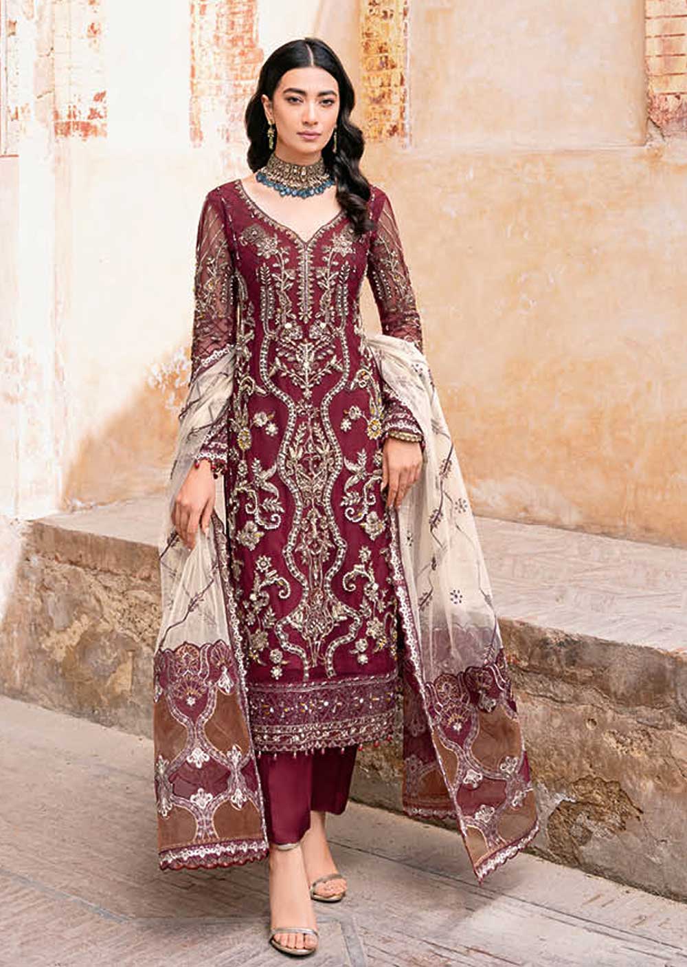 H-203 - Unstitched - Luxury Wedding Collection by Ramsha Vol 02 2023 - Memsaab Online