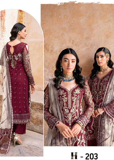 H-203 - Unstitched - Luxury Wedding Collection by Ramsha Vol 02 2023 - Memsaab Online