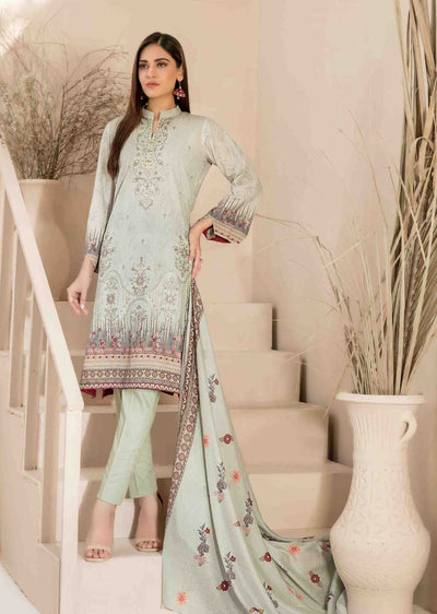 D-2041-R - Readymade - Faria Embroidered Lawn by Tawakkal 2024 - Memsaab Online