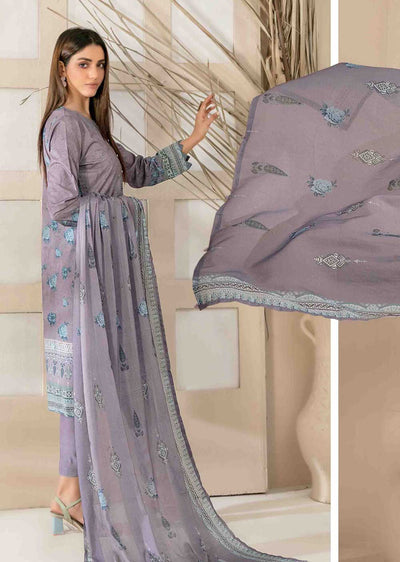 D-2042 - Unstitched - Faria Embroidered Lawn by Tawakkal 2024 - Memsaab Online
