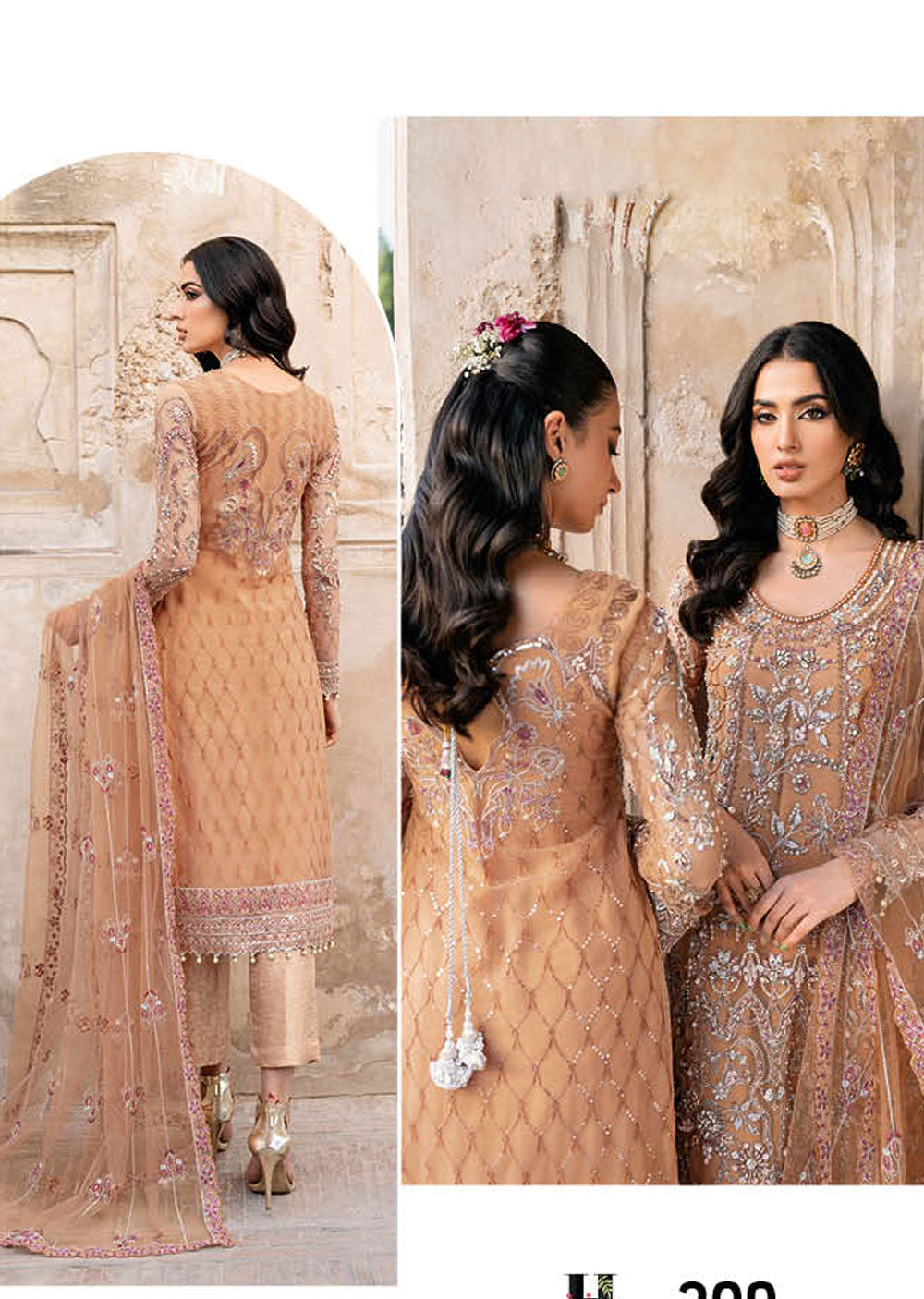 H-209 - Unstitched - Luxury Wedding Collection by Ramsha Vol 02 2023 - Memsaab Online