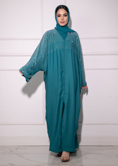 DSL-203 Aroosh - Teal Abaya - Memsaab Online