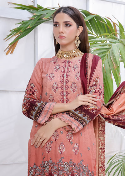 AMT5119 -Pink Readymade Linen Suit - Memsaab Online