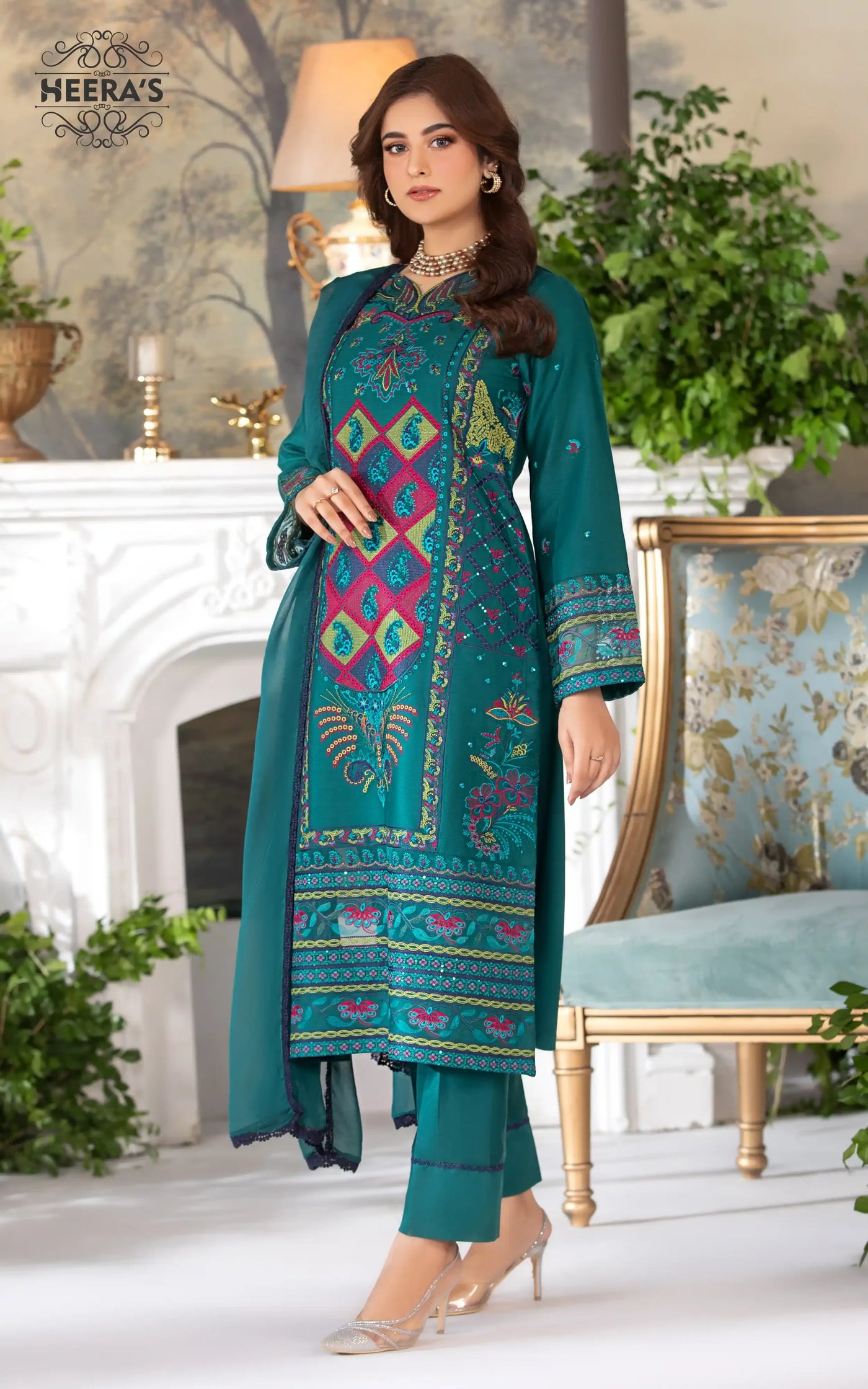 HSS-334- Readymade Heeras Suit - Memsaab Online