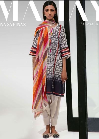 MZN-20-A - Unstitched - Mahay Summer Collection by Sana Safinaz 2023 - Memsaab Online