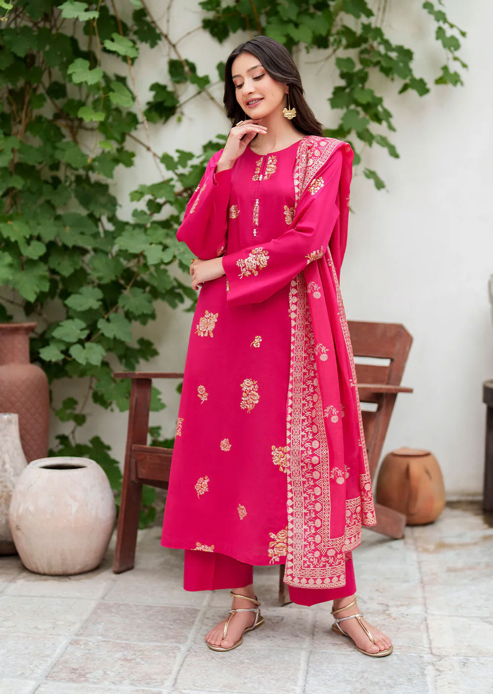 GRT-20 - Almirah - Readymade 3 Piece Cotton Suit - Memsaab Online