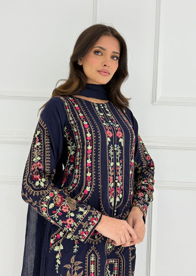 HK272 Zulm - Navy Linen Oufit - Memsaab Online