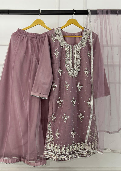 RH2108 SNEHA - Lilac Fancy Net Outfit - Memsaab Online