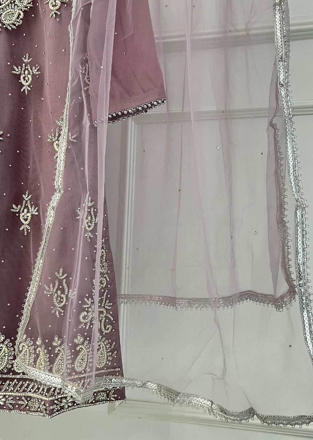 RH2108 SNEHA - Lilac Fancy Net Outfit - Memsaab Online