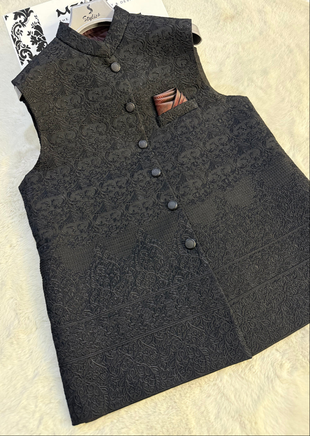 GS-5073 Readymade Elegant Embroidered Waistcoat 2025 - Memsaab Online