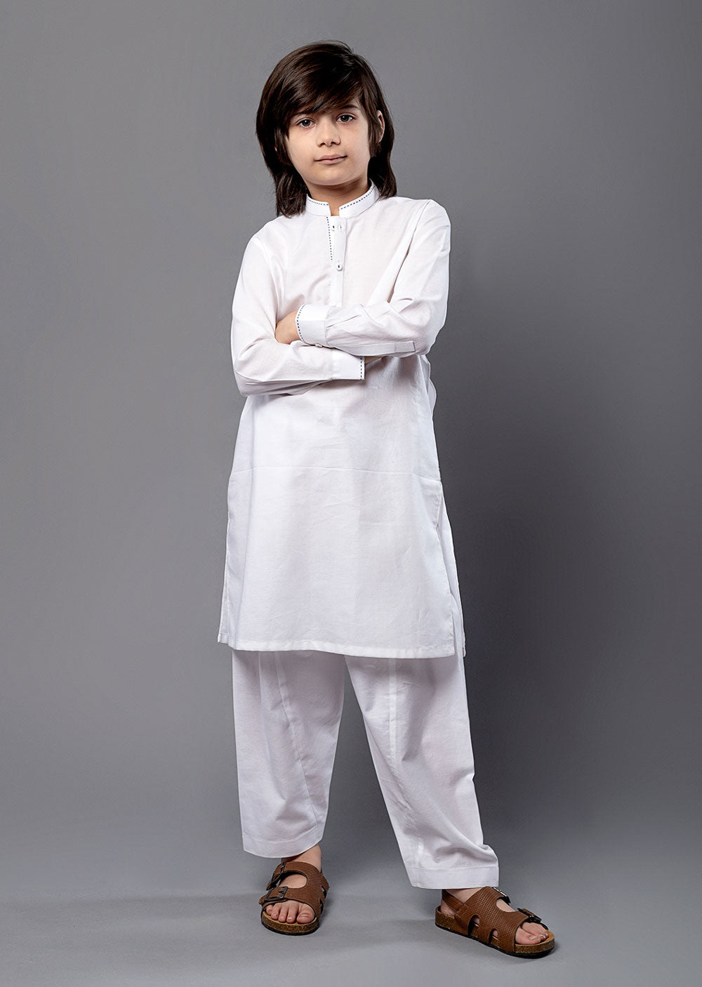 SPL2016 Readymade White Kurta Shalwar - Memsaab Online