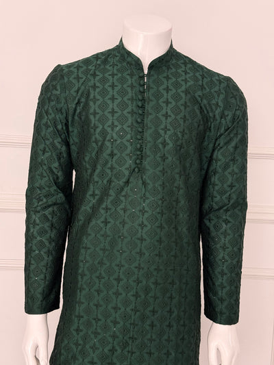 HKF104 Mens Embroidered Kurta Trouser - Memsaab Online