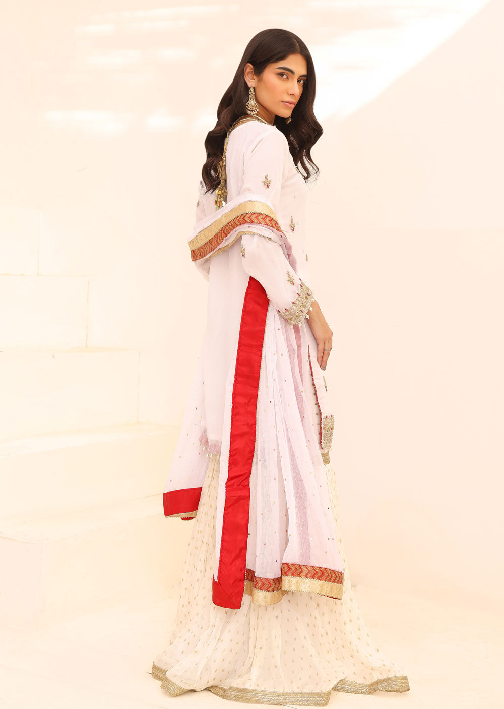 SRB904 Zubaan White Ghararah Outfit by Sehrish B - Memsaab Online