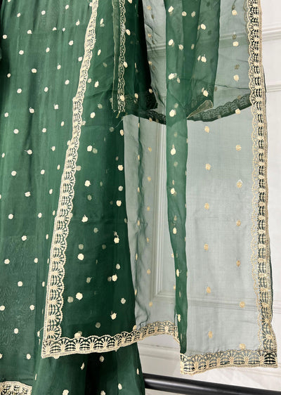 UMR903 - Green Memsaab Formal Suit - Memsaab Online