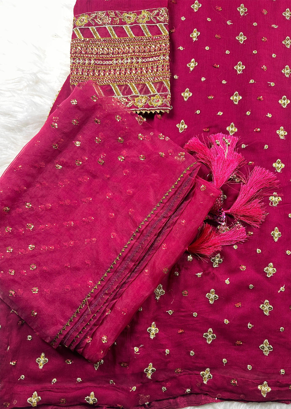 BQU-D394-A - Readymade - Baroque Chantelle Chiffon Suit 2024 – Memsaab